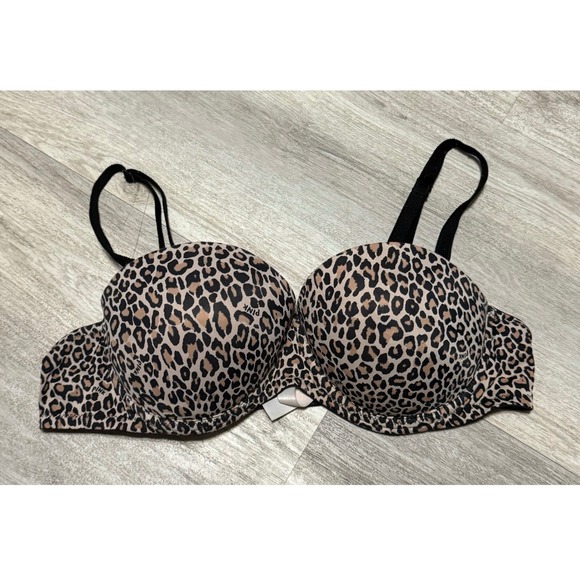 PINK Victoria's Secret Leopard Print Wear Everywhere Push‎ Up Bra 36 B - Picture 3 of 4